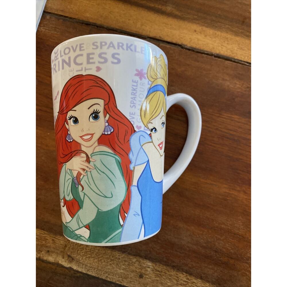 Disney Princess Ceramic Tall Mug Cup 14 oz. 4 Princesses~Royal Debut~Love